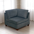 37 Inches Fabric Upholstered Wooden Corner Wedge Gray