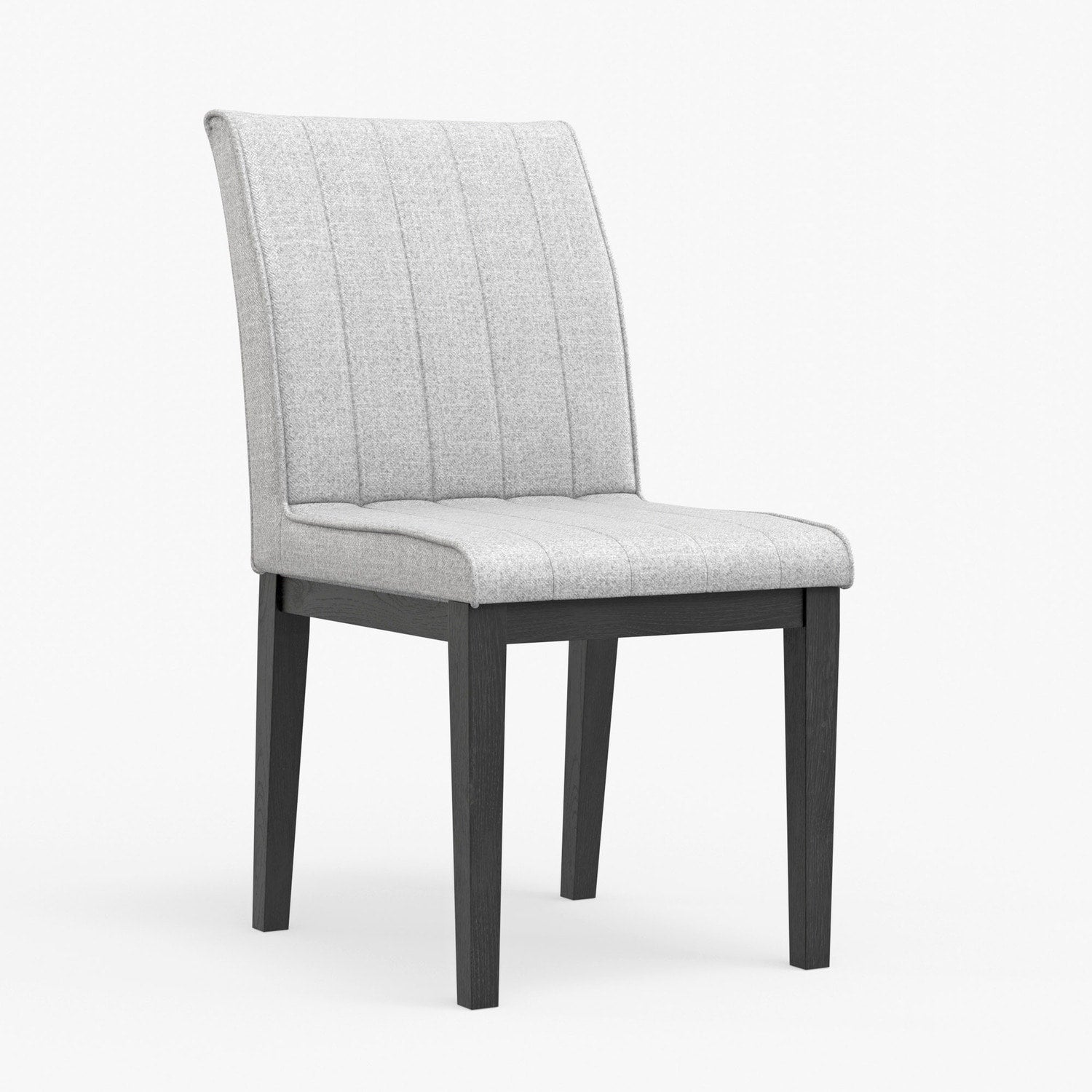 37 In.H Gray Finish High Slat Back Armless Dining Chair With Polyester Seat Material