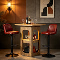 37.4 H Square Bar Table Counter Height Pub Table With 3 Tier Shelves