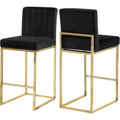 37.5 In.H Black Finish Low Back Metal Frame Barstool Velvet Seat Set Of 2 39