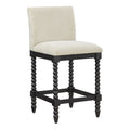 37.5 In.H Gray Finish Low Back Wood Frame Barstool Fabric Seat Set Of 1 39