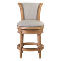 37.5 In.H Gray Finish Low Back Wood Frame Barstool Polyester Seat Set Of 1 39