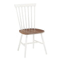 37.75 In.H Brown Finish High Solid Back Armless Dining Chair With Wood Seat Material