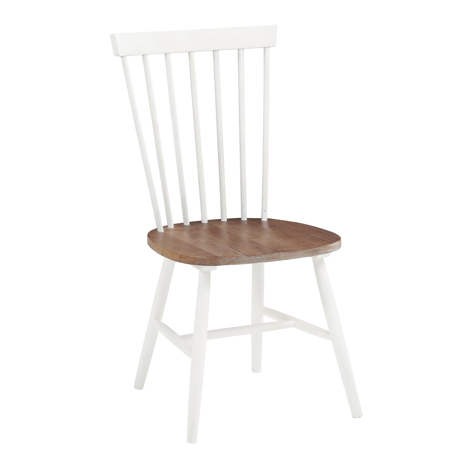 37.75 In.H Brown Finish High Solid Back Armless Dining Chair With Wood Seat Material