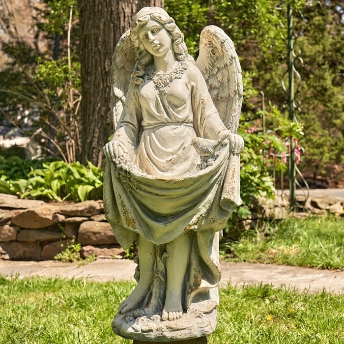 37 T Magnesium Angel Statue Holding Dress