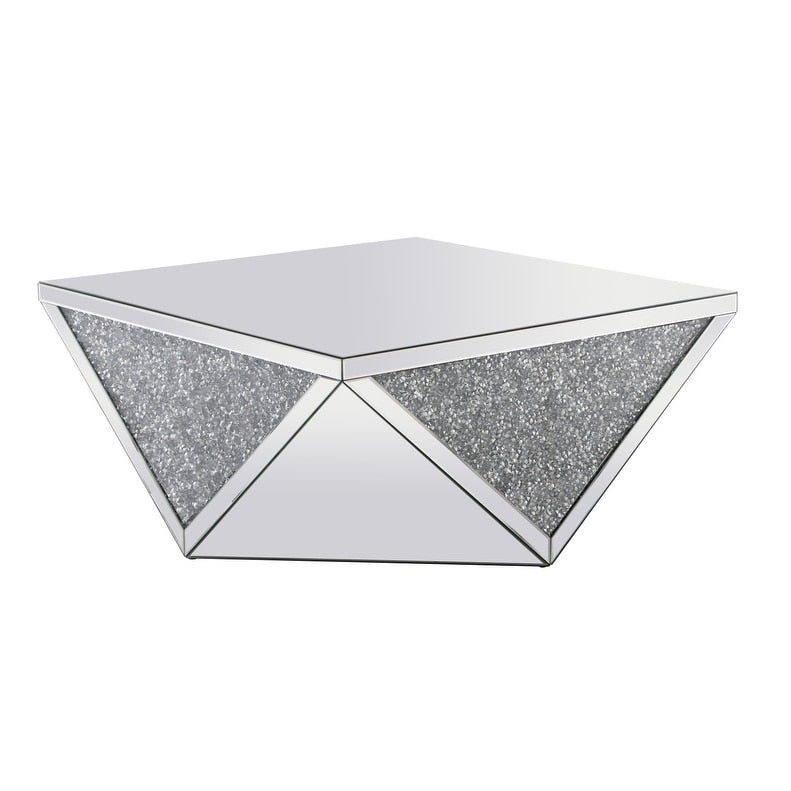 Mirrored Square Crystal Coffee Table