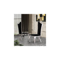 38 In.H Black Finish High Slat Back Armless Dining Chair With Velvet Seat Material