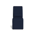 38 In.H Blue Finish High Solid Back Armless Dining Chair With Polyester Seat Material