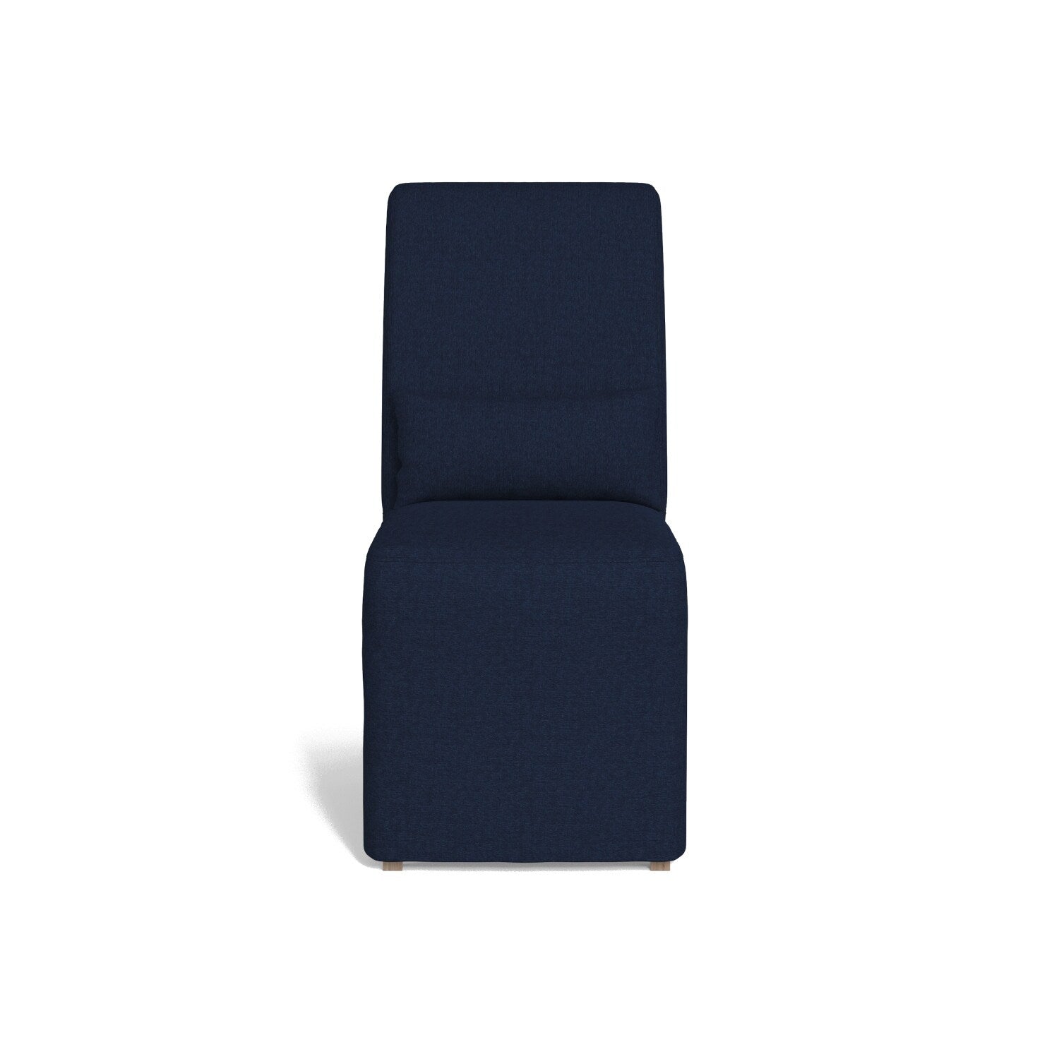 38 In.H Blue Finish High Solid Back Armless Dining Chair With Polyester Seat Material