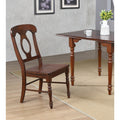 38 In.H Brown Finish High Keyhole Armless Dining Chair With Wood Seat Material