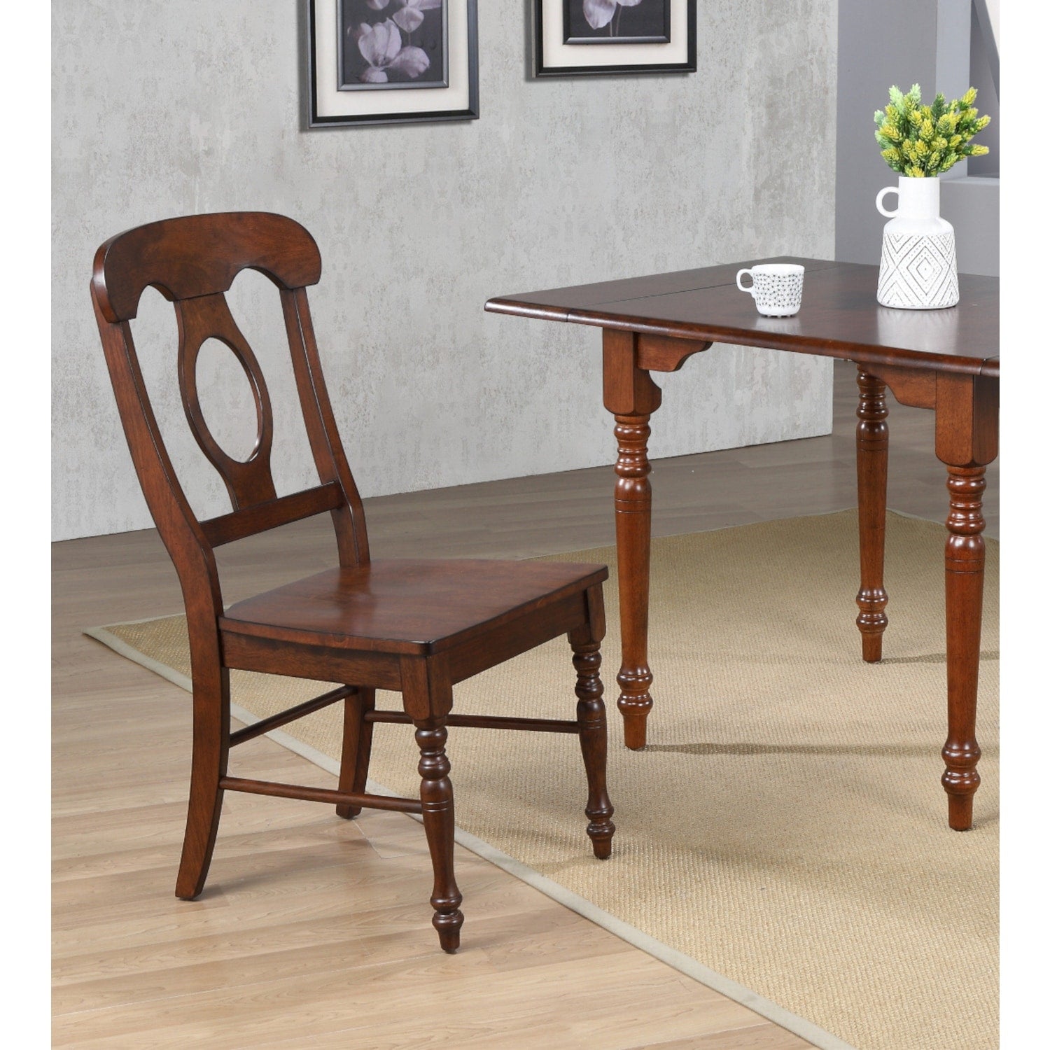38 In.H Brown Finish High Keyhole Armless Dining Chair With Wood Seat Material