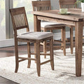 38 In.H Brown Finish High Slat Back Armless Dining Chair With Fabric Seat Material