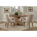 38 In.H Brown Finish High Upholstered Back Armless Dining Chair With Polyester Seat Material