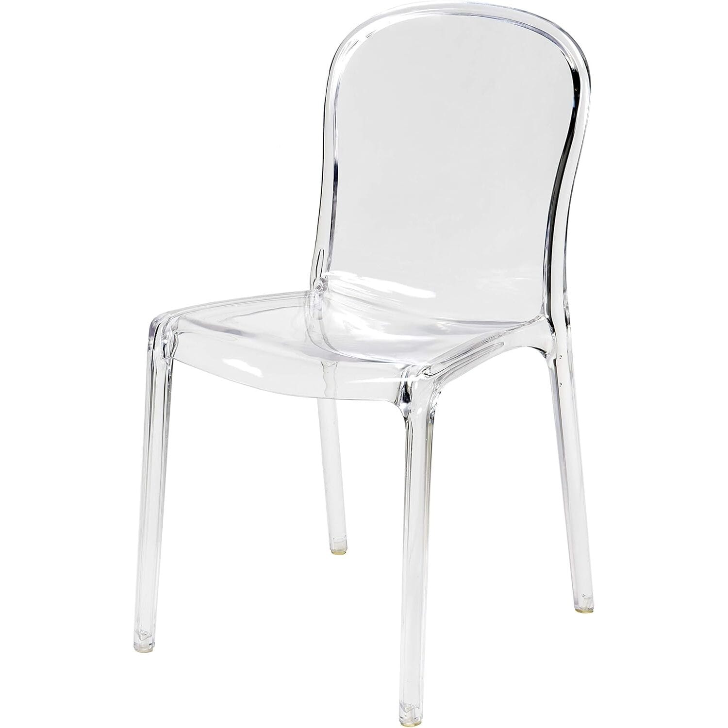 38 In.H Clear Finish High Slat Back Armless Dining Chair With Polyester Seat Material