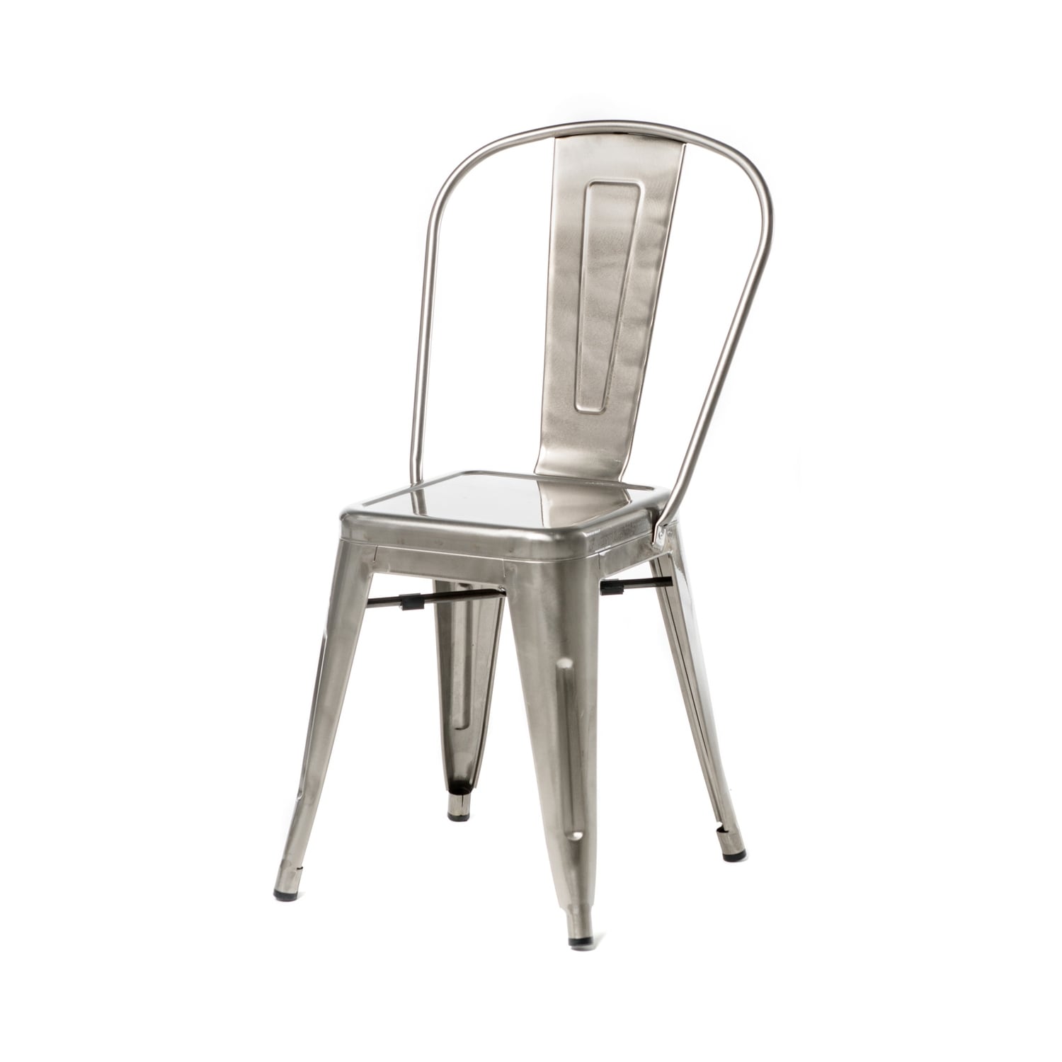38 In.H Gray Finish High Slat Back Armless Dining Chair With Wood Seat Material