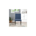 38 In.H Gray Finish High Solid Back Armless Dining Chair With Fabric Seat Material
