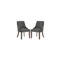 38 In.H Gray Finish High Solid Back Armless Dining Chair With Fabric Seat Material