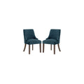 38 In.H Gray Finish High Solid Back Armless Dining Chair With Fabric Seat Material