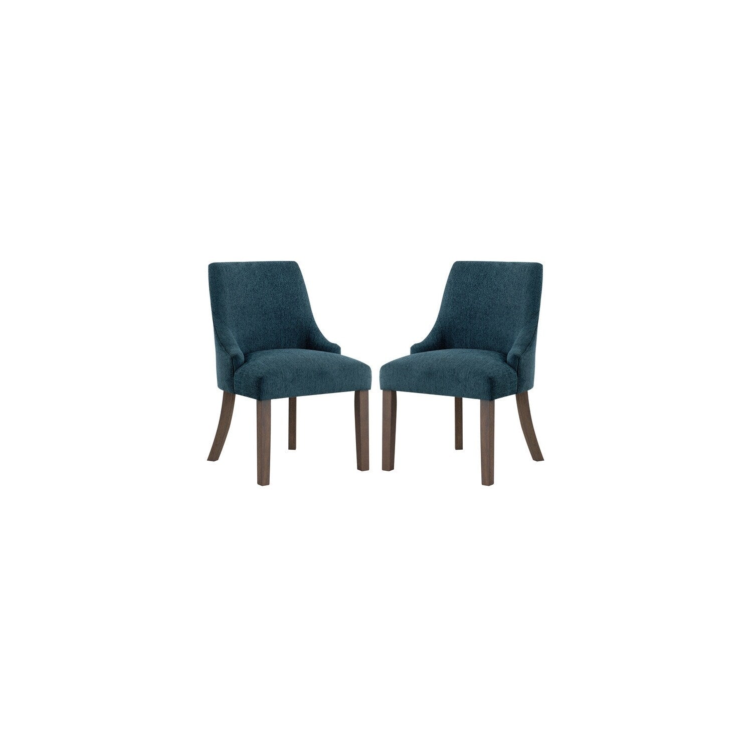 38 In.H Gray Finish High Solid Back Armless Dining Chair With Fabric Seat Material