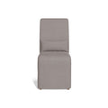 38 In.H Gray Finish High Solid Back Armless Dining Chair With Polyester Seat Material