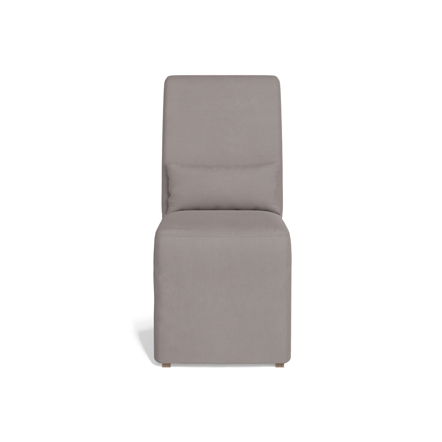 38 In.H Gray Finish High Solid Back Armless Dining Chair With Polyester Seat Material