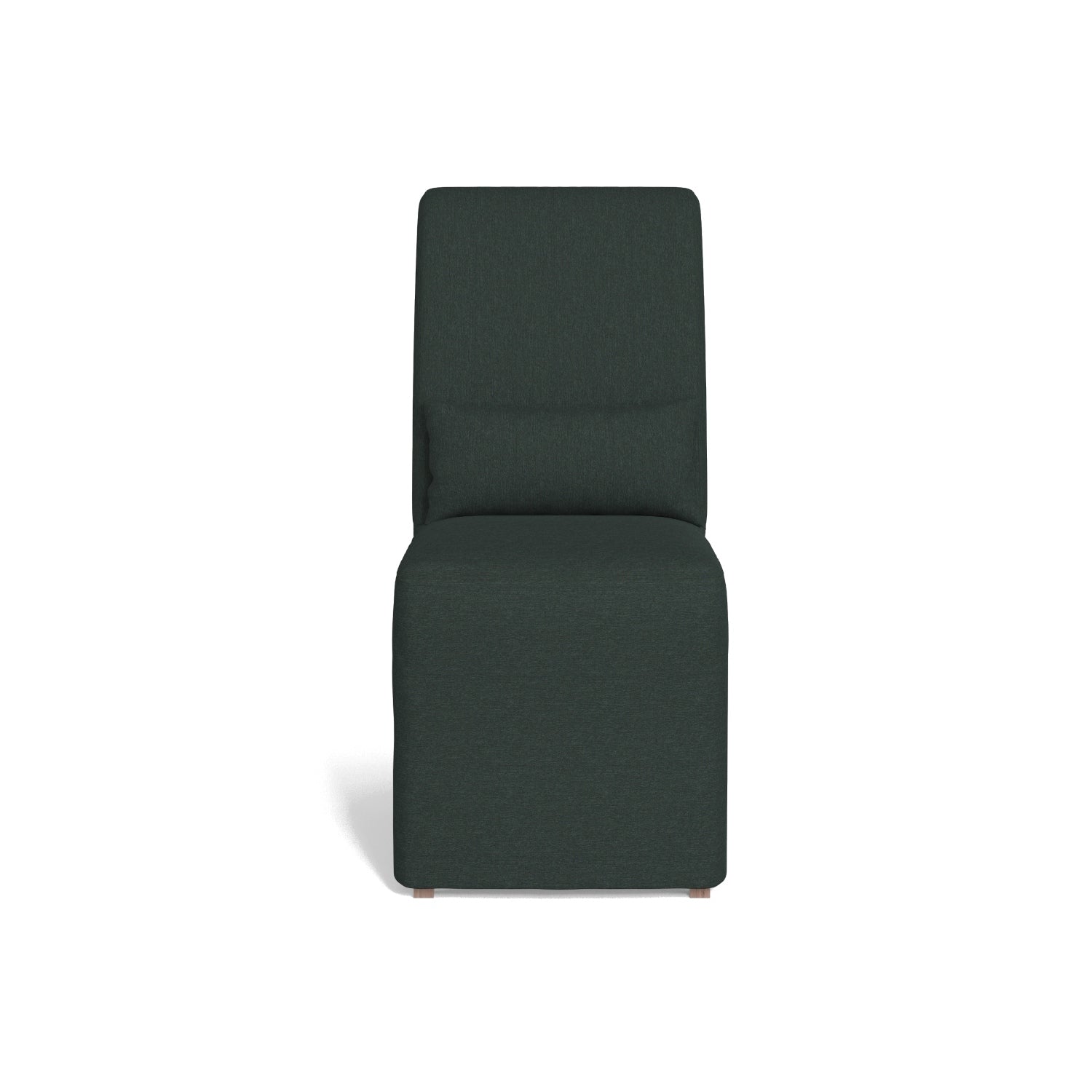 38 In.H Gray Finish High Solid Back Armless Dining Chair With Polyester Seat Material