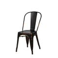 38 In.H Pink Finish High Slat Back Armless Dining Chair With Wood Seat Material