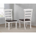 38 In.H White Finish High Ladder Back Armless Dining Chair With Wood Seat Material