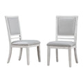 38 In.H White Finish High Slat Back Armless Dining Chair With Polyester Seat Material