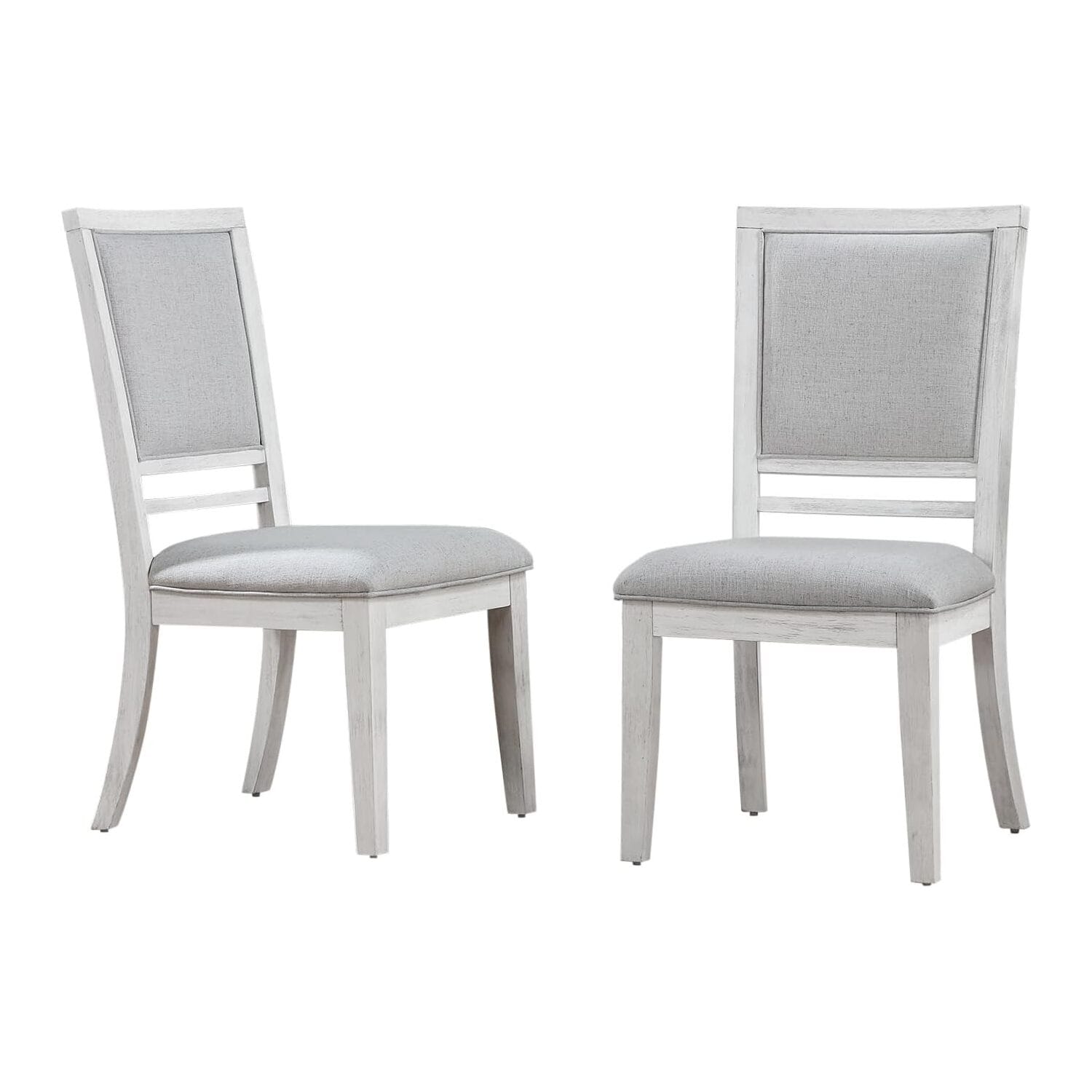 38 In.H White Finish High Slat Back Armless Dining Chair With Polyester Seat Material