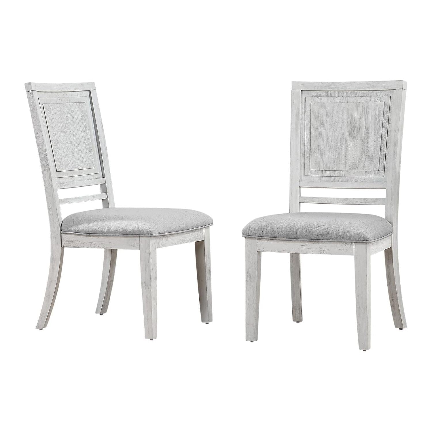 38 In.H White Finish High Slat Back Armless Dining Chair With Polyester Seat Material