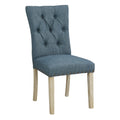 38.5 In.H Blue Finish High Upholstered Back Armless Dining Chair With Fabric Seat Material