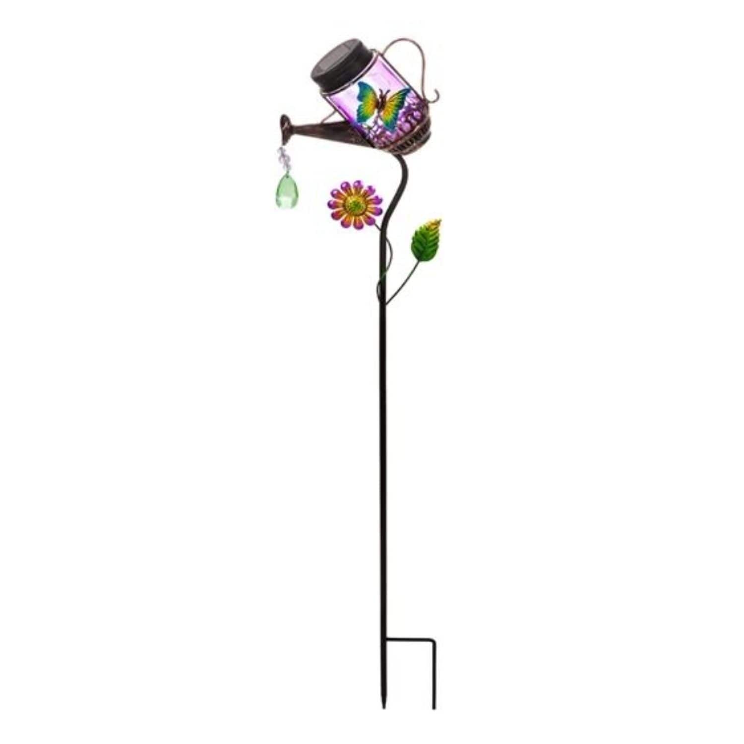 38.5 H Solar Jar Watering Can Butterfly