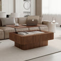 38.6 Fluted Lift Top Coffee Table Coffee Table Accent Tea Table With Storage And Adjustable Height For Living Room