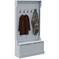 38 3 In 1 Entryway Hall Tree With Storage Bench And Coat Rack