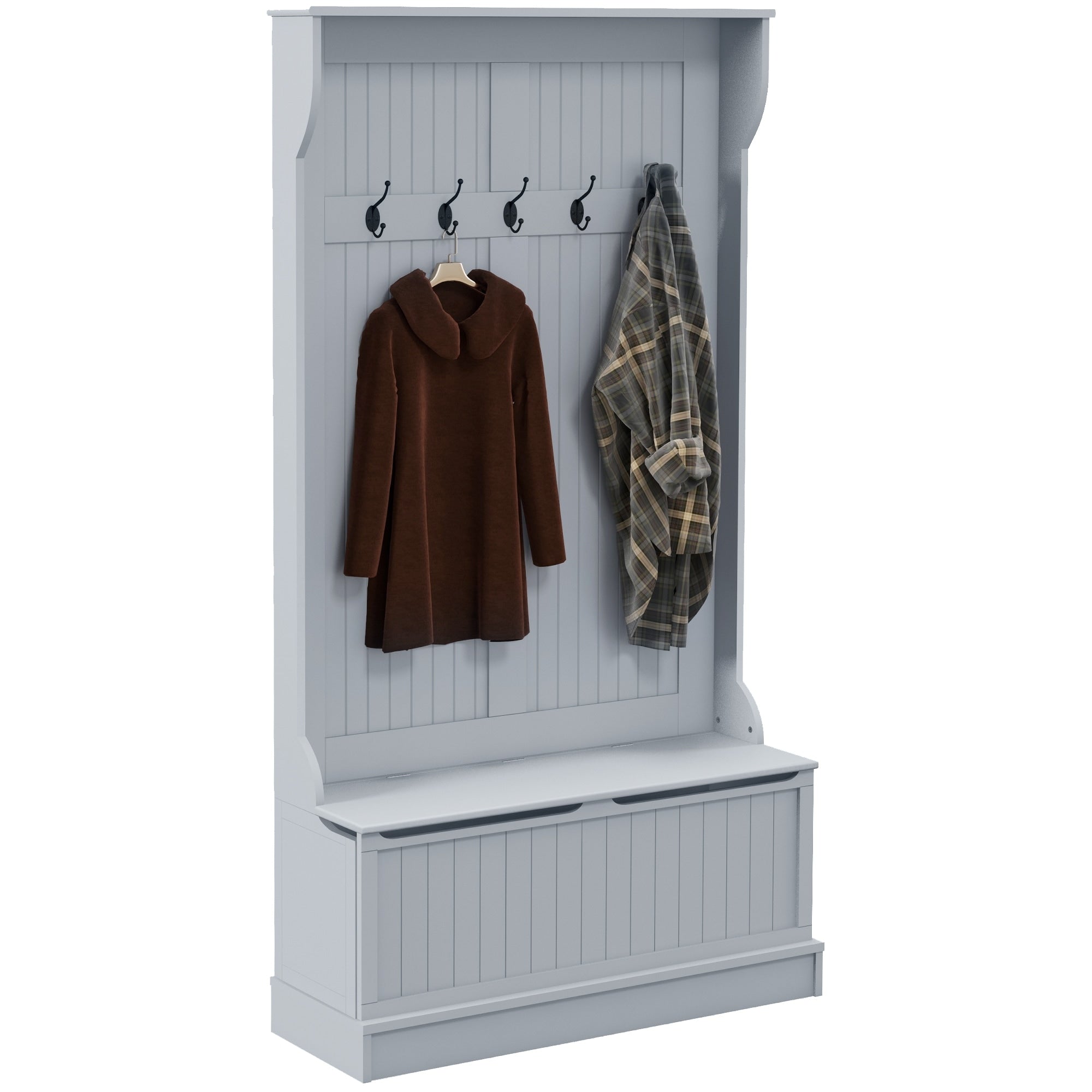 38 3 In 1 Entryway Hall Tree With Storage Bench And Coat Rack