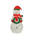 38 Lighted Tinsel Snowman With Wreath Christmas Outdoor Decoration