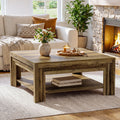 39 Inch Rustic Square Coffee Table Farmhouse Center Tea Table