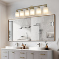 39 Inches Modern 6 Light Vanity Wall Sconce For Bathroom Or Hallway Lighting Golden
