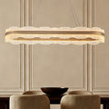 39.3 In Modern Luxury Linear Pendant Light Dimmable Gold Rectangle Led Dining Room Chandelier 39.3Inch