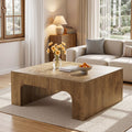 39.37 Square Wooden Coffee Table Rustic Large Center Cocktail Table