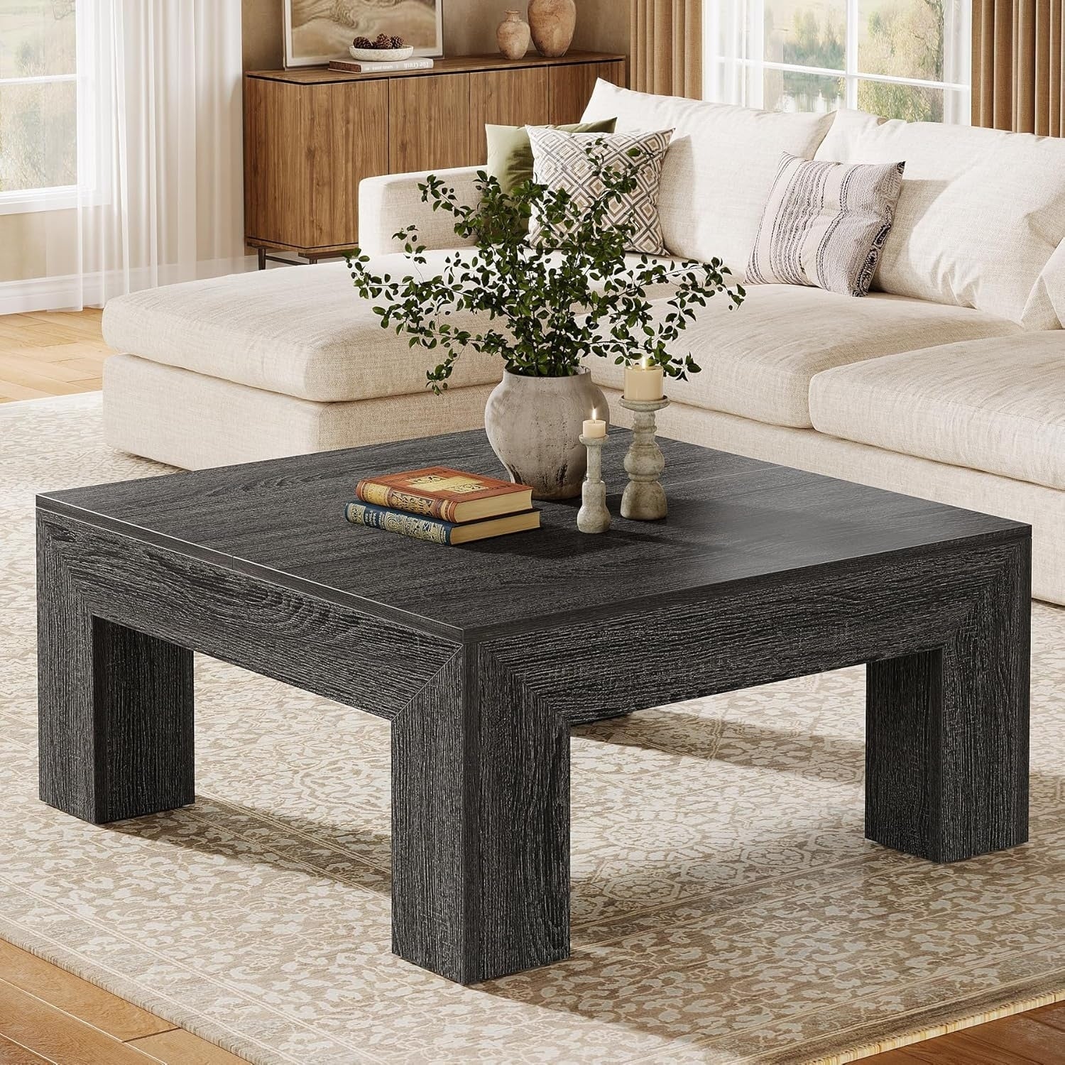 39.4 Inch Square Coffee Table For Living Room