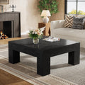 39.4 Inch Square Coffee Table For Living Room Farmhouse Accent Center Cocktail Table With Sturdy Wooden Legs