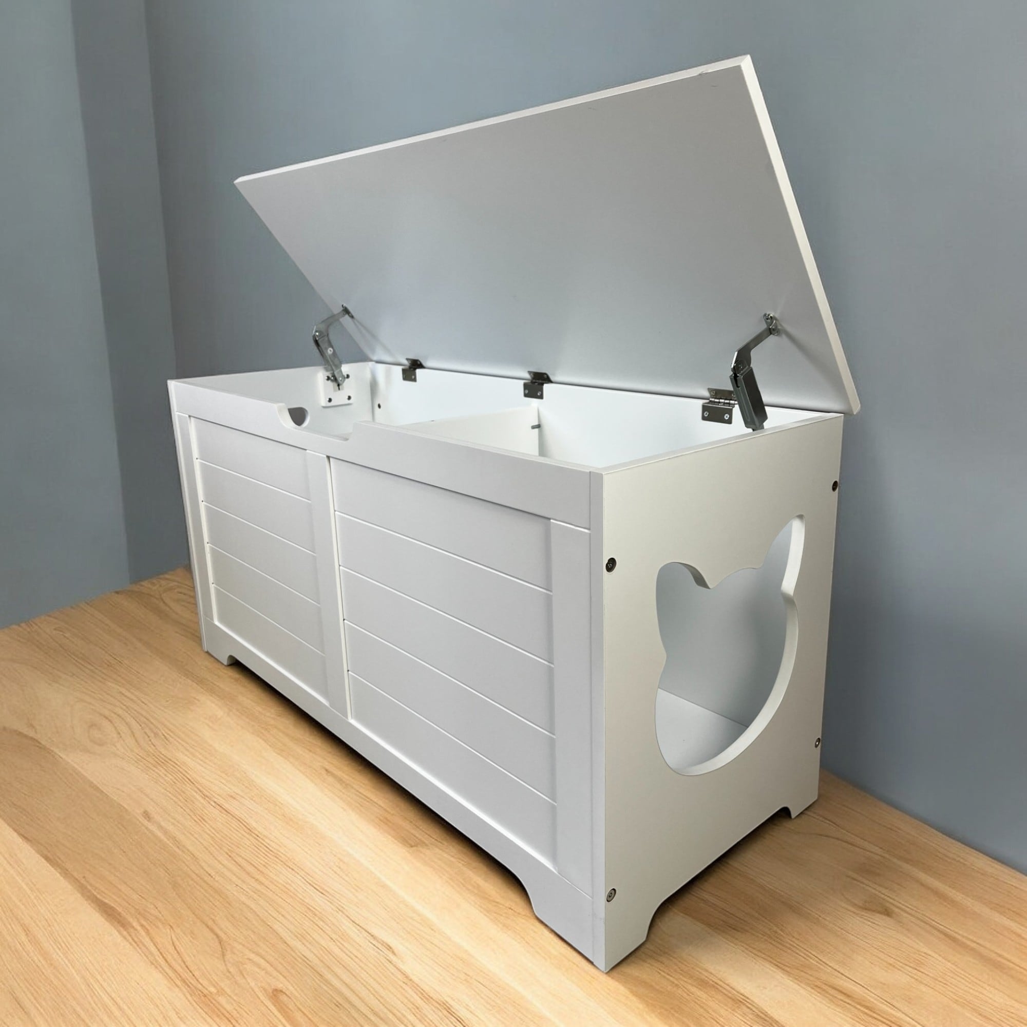 39.4 Top Open Cat Litter Box Enclosure Furniture Cat Washroom Cabinet For Large Cat Dog Proof Cat Litter Boxes