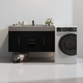 39.4 Wood Water Resistant Wall Mounted Bathroom Vanity With Ceramic Sink Drawers And Cabinets