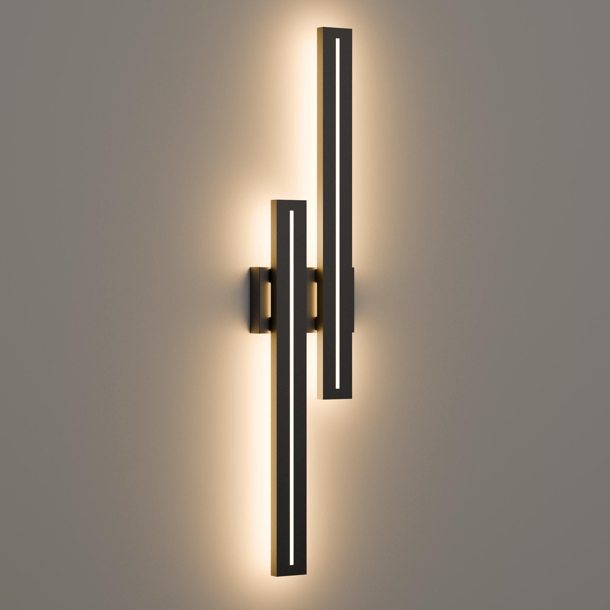 39.4In Matte Black Integrated Led Outdoor Wall Sconce 3000K 39.4Inch