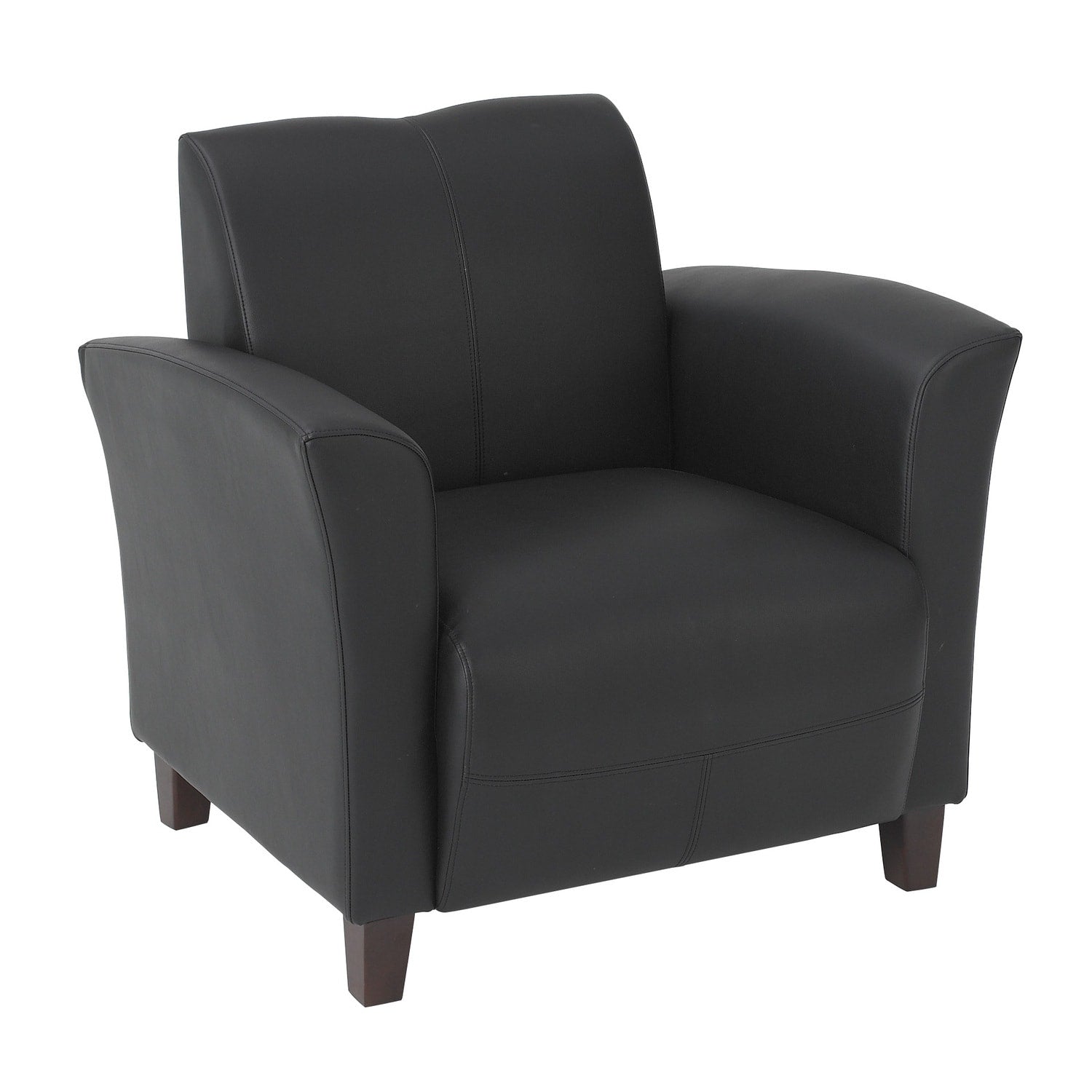 39.5 In.H Black Finish Low Back Metal Frame Barstool Leather Seat Set Of 1 41