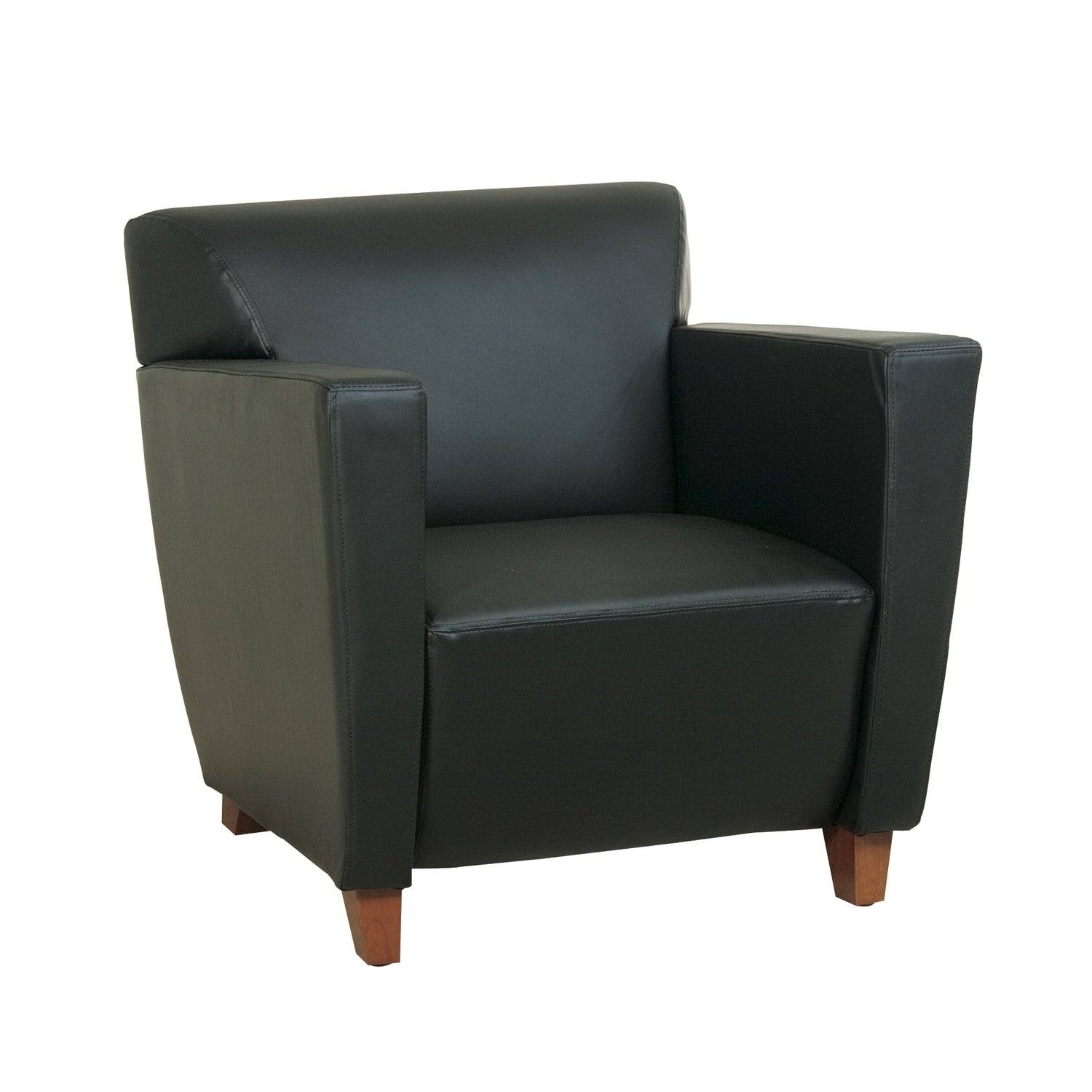 39.5 In.H Black Finish Low Back Metal Frame Barstool Leather Seat Set Of 1 41