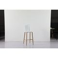 39.5 In.H Black Finish Low Back Metal Frame Barstool Wood Seat Set Of 1 41
