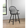 39.5 In.H Black Finish Low Back Wood Frame Barstool Wood Seat Set Of 2 41